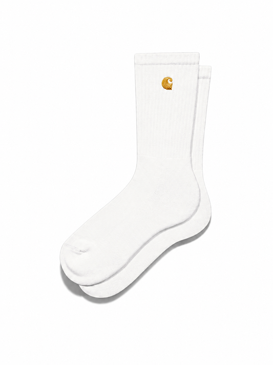 Carhartt WIP Chase Socks in White/Gold