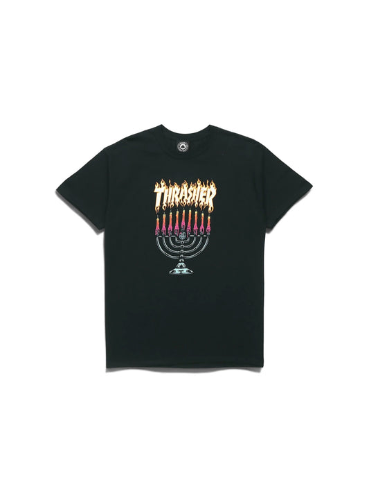Thrasher Menorah T-shirt in black