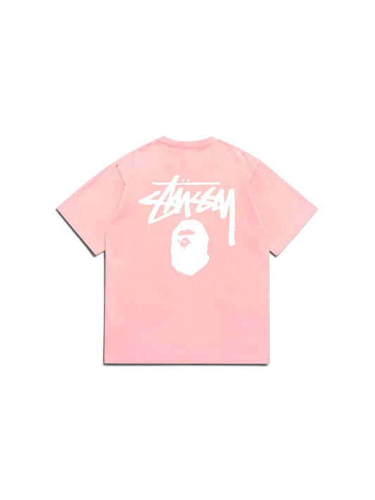 Stüssy x Bape Tee in Pink